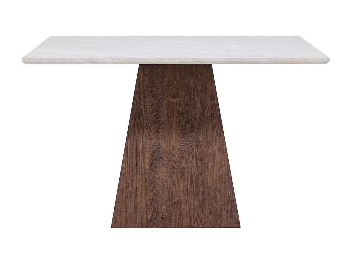 Table de Repas Effet Pierre "Cael" 120cm Gris & Moka