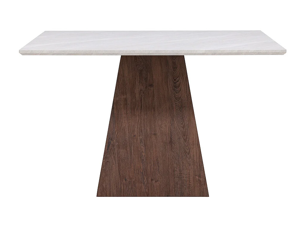 Table de Repas Effet Pierre "Cael" 120cm Gris & Moka