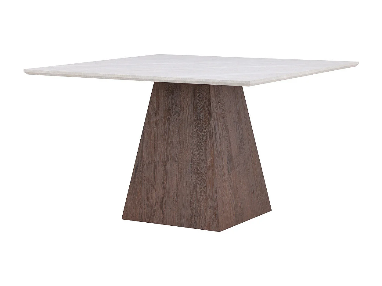 Table de Repas Effet Pierre "Cael" 120cm Gris & Moka