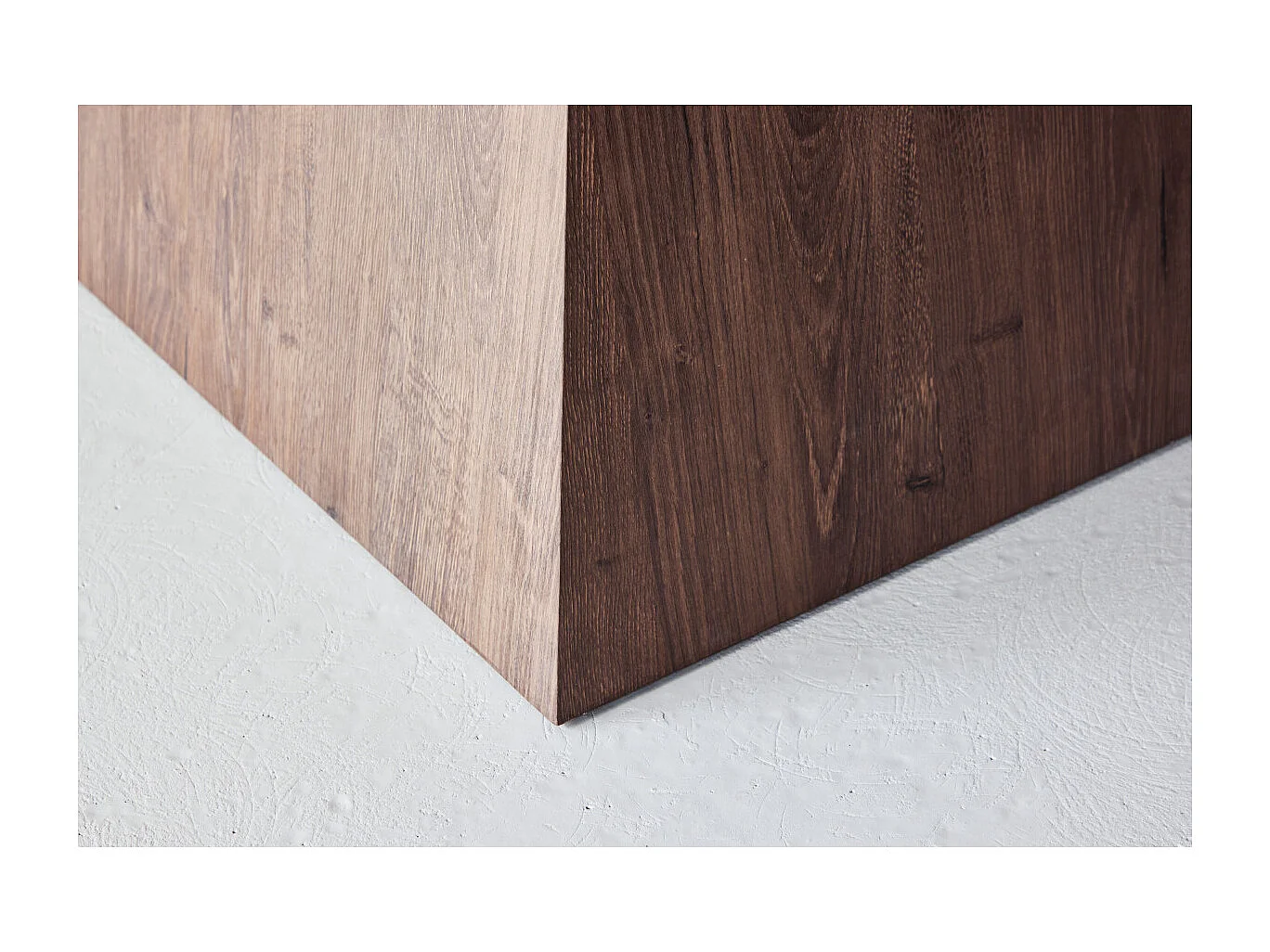 Table de Repas Effet Pierre "Cael" 120cm Gris & Moka