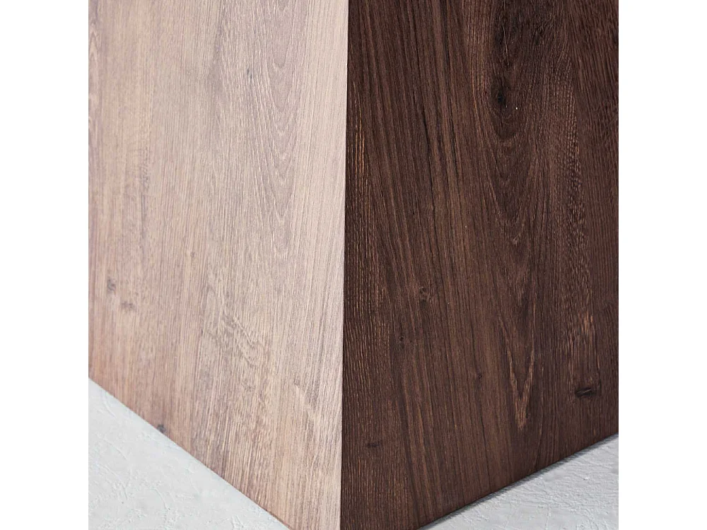 Table de Repas Effet Pierre "Cael" 120cm Gris & Moka