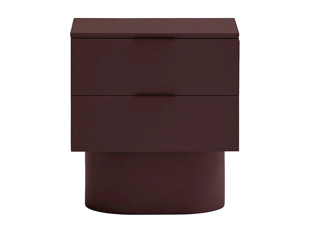 Totem - Table de chevet 2 tiroirs en bois - Bordeaux