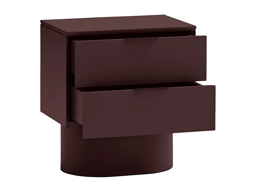 Totem - Table de chevet 2 tiroirs en bois - Bordeaux