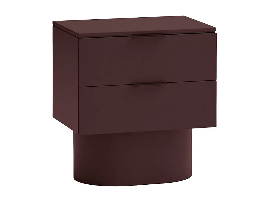 Totem - Table de chevet 2 tiroirs en bois - Bordeaux