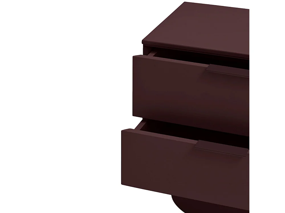 Totem - Table de chevet 2 tiroirs en bois - Bordeaux