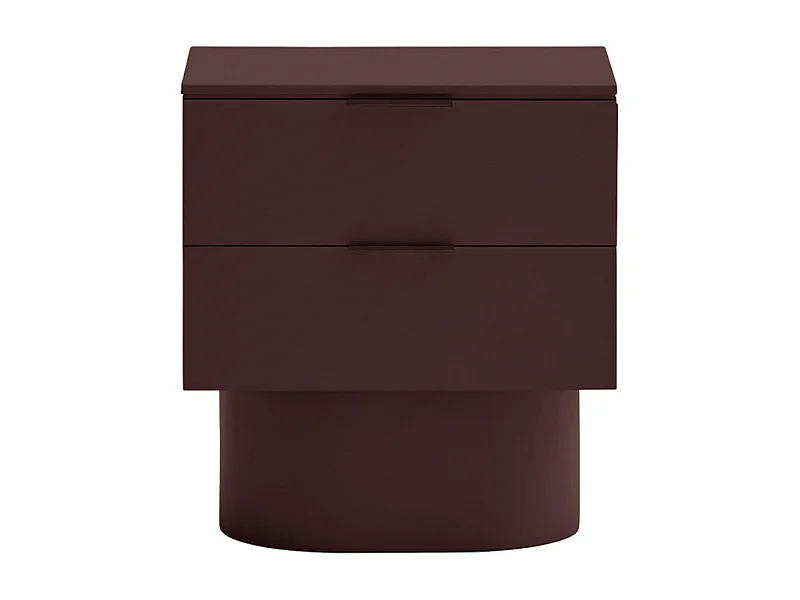 Totem - Table de chevet 2 tiroirs en bois - Bordeaux