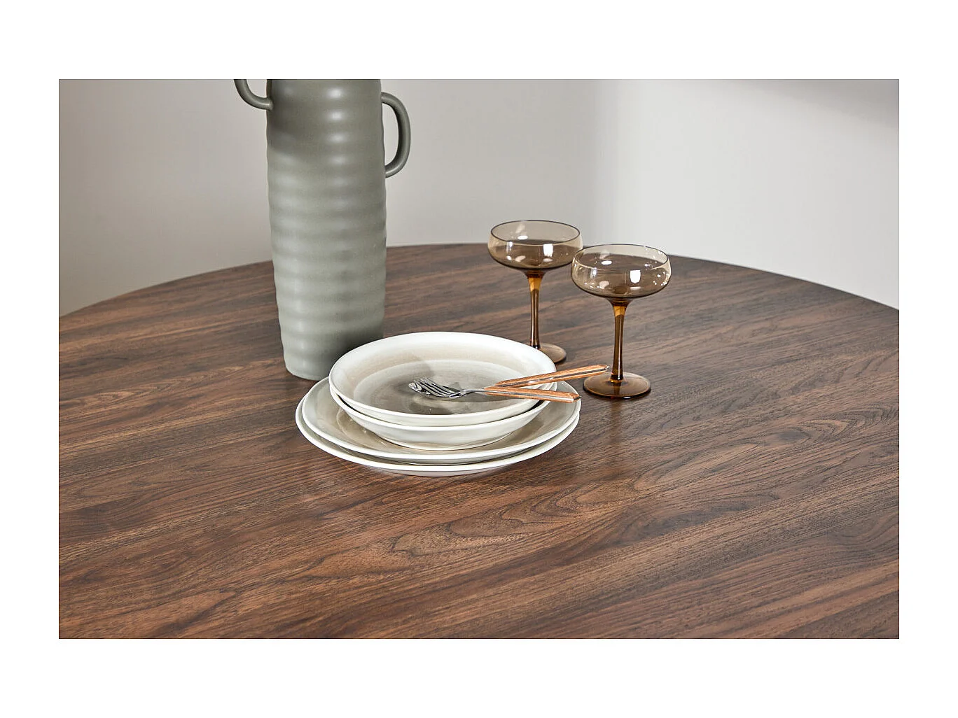 Table à Manger Ronde "Durango" 120cm Noyer