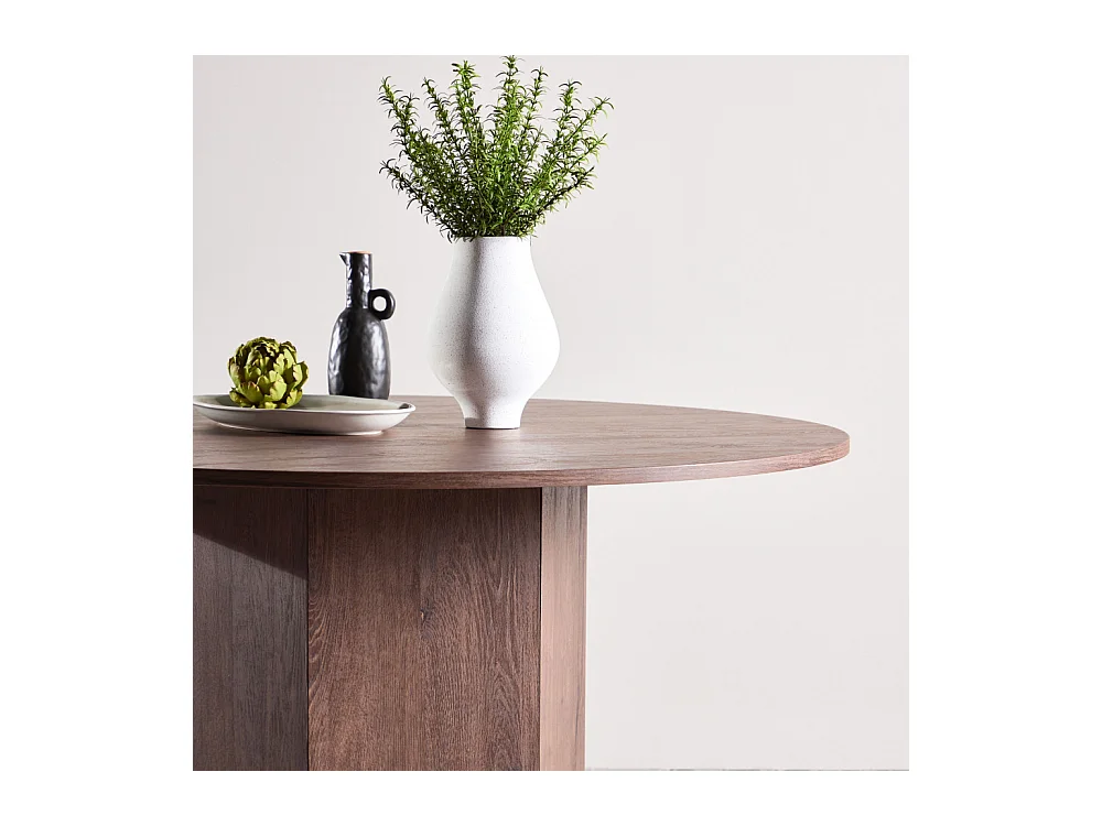 Table à Manger Ronde "Tekla" 120cm Marron