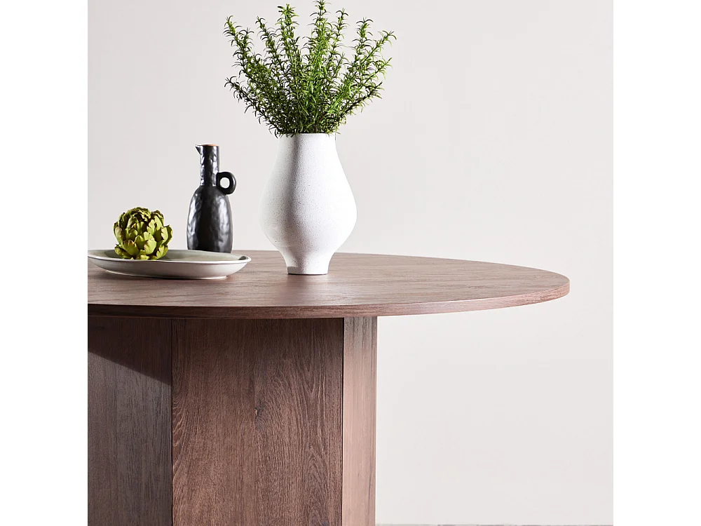 Table à Manger Ronde "Tekla" 120cm Marron