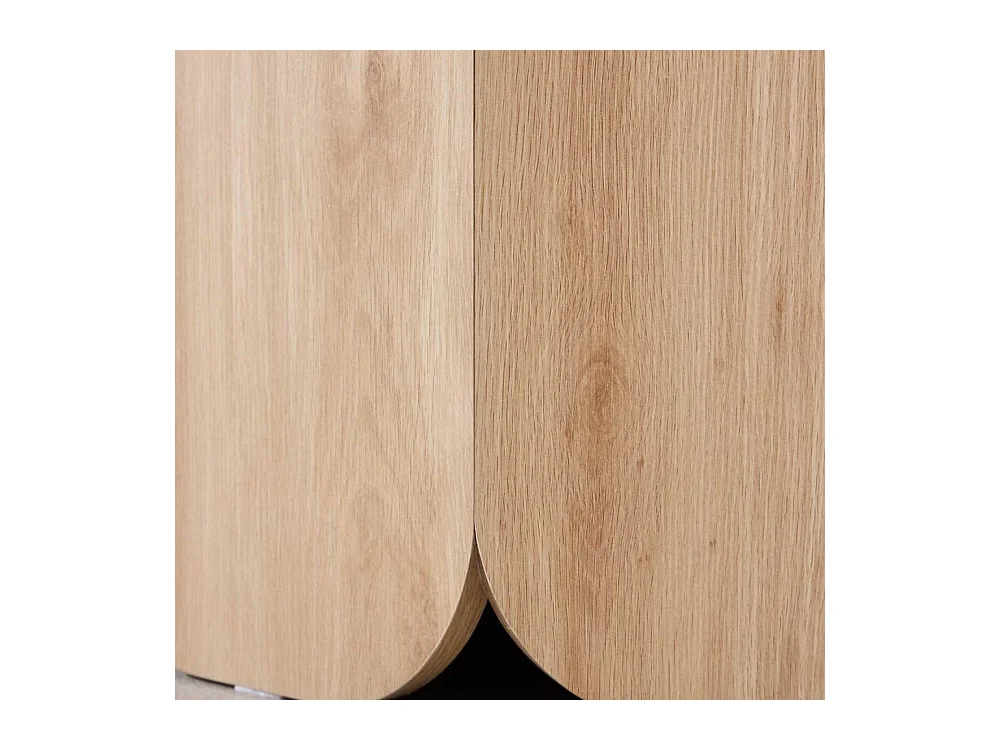 Table à Manger Ronde Effet Calacatta "Tekla" 120cm Gris & Naturel