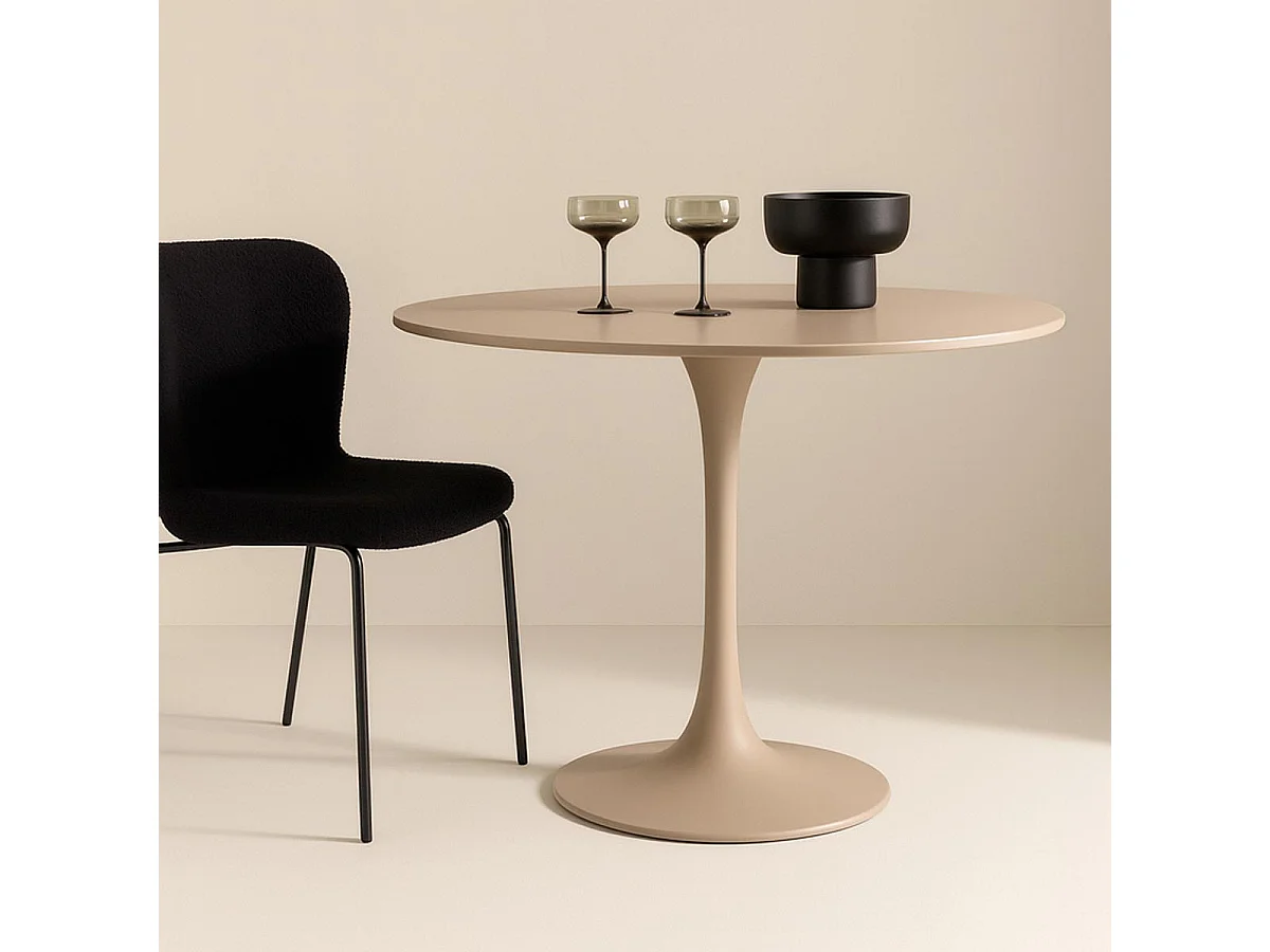Table à Manger Ronde "Glade" 100cm Beige