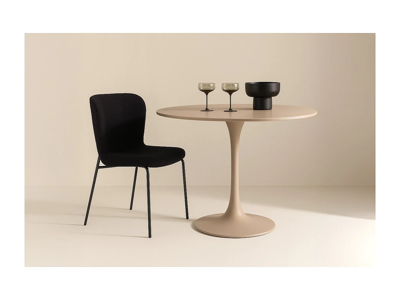 Table à Manger Ronde "Glade" 100cm Beige