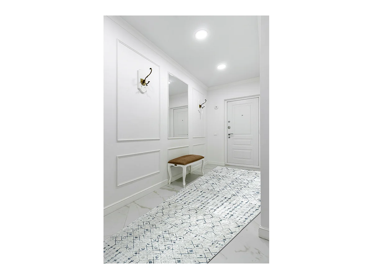 TAPIS DE COULOIR antidérapant LOTUS OASIS 43570 Boho beige lavable 60x680 cm