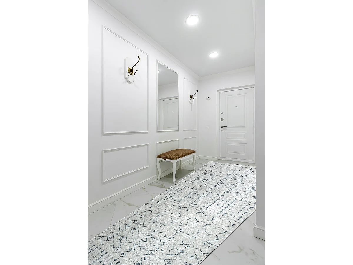 TAPIS DE COULOIR antidérapant LOTUS OASIS 43570 Boho beige lavable 60x340 cm