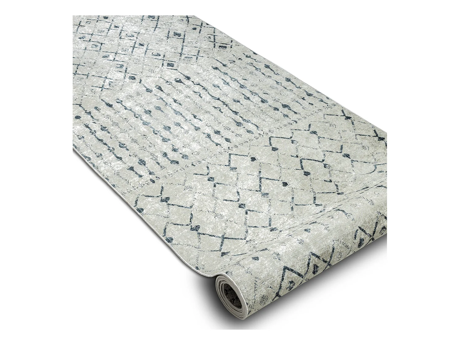 TAPIS DE COULOIR antidérapant LOTUS OASIS 43570 Boho beige lavable 80x710 cm