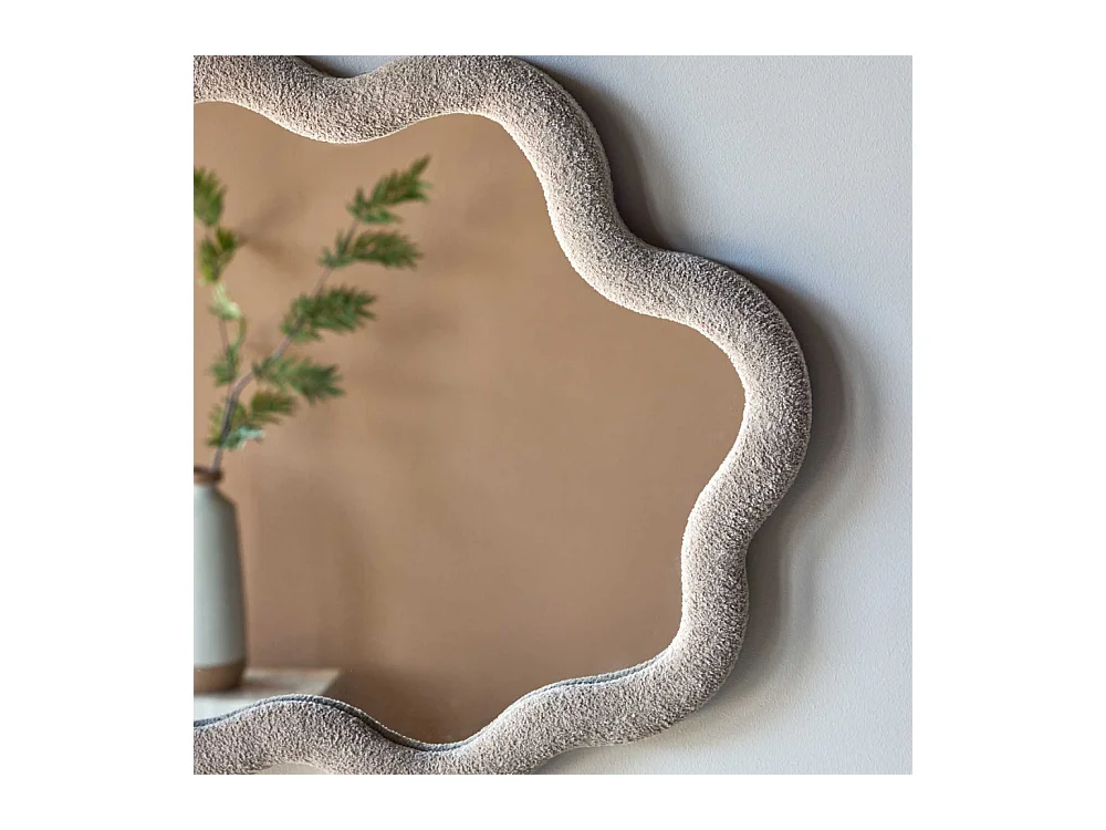 Miroir Mural Ondulé "Kungsbacka" 70cm Beige