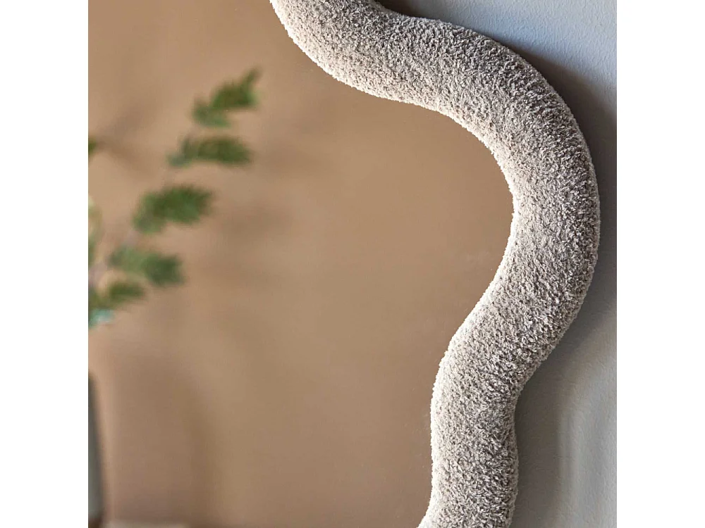 Miroir Mural Ondulé "Kungsbacka" 70cm Beige