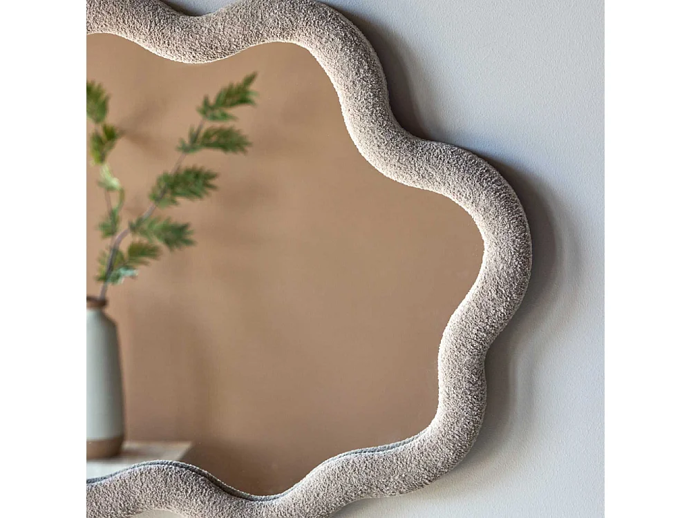 Miroir Mural Ondulé "Kungsbacka" 70cm Beige