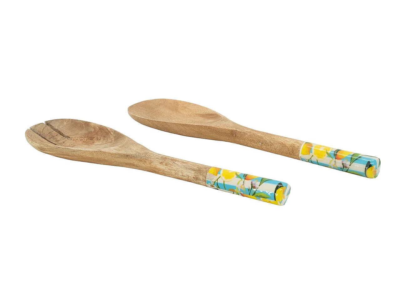 Paire de Couverts à Salade en Manguier et Résine Décor Citron | Aubry Gaspard