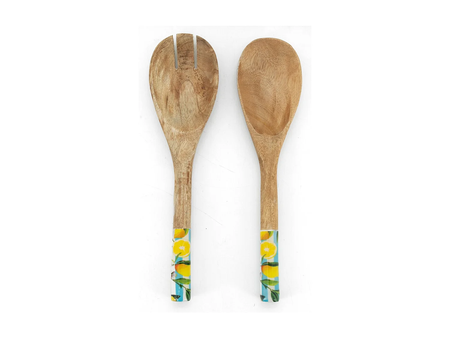 Paire de Couverts à Salade en Manguier et Résine Décor Citron | Aubry Gaspard