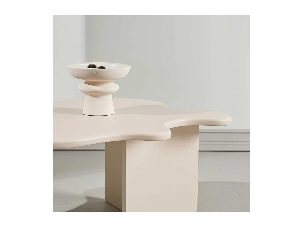 Table Basse Design "Flower" 116cm Beige