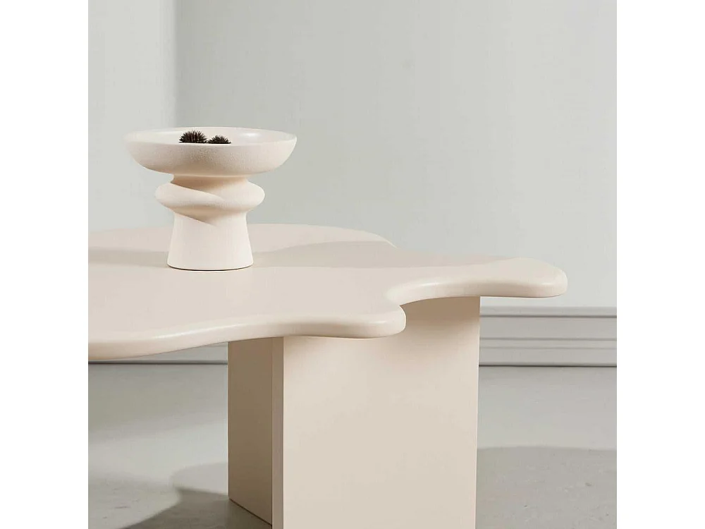 Table Basse Design "Flower" 116cm Beige