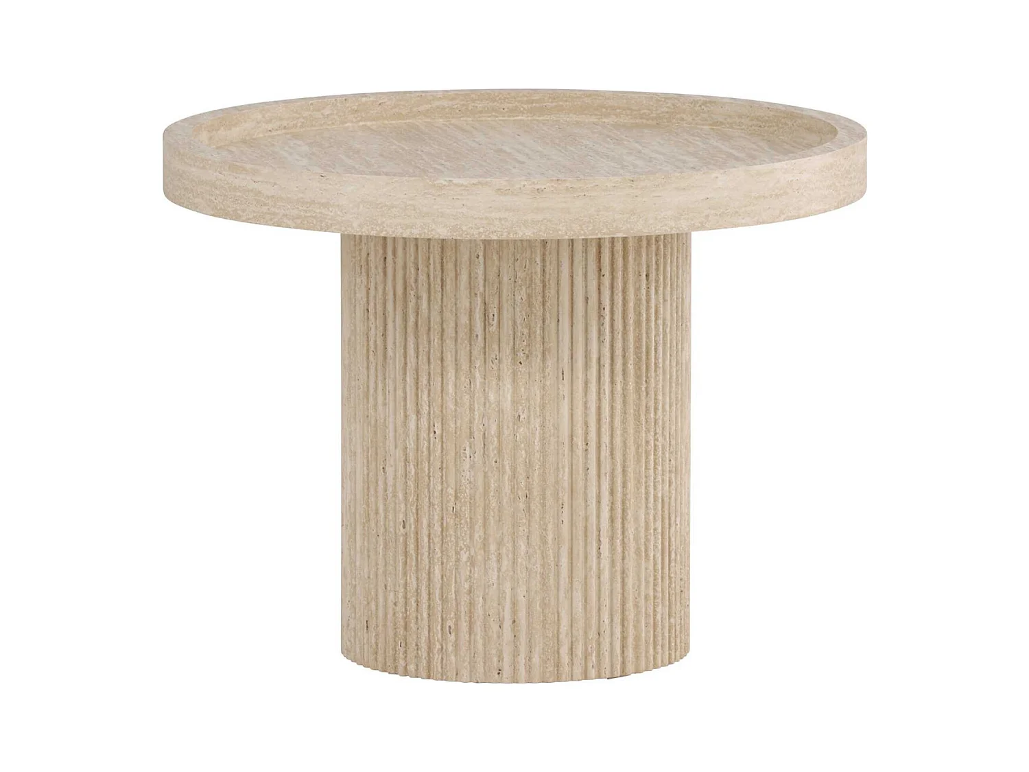 Table basse en MDF effet travertine Krille 60 x 45 cm