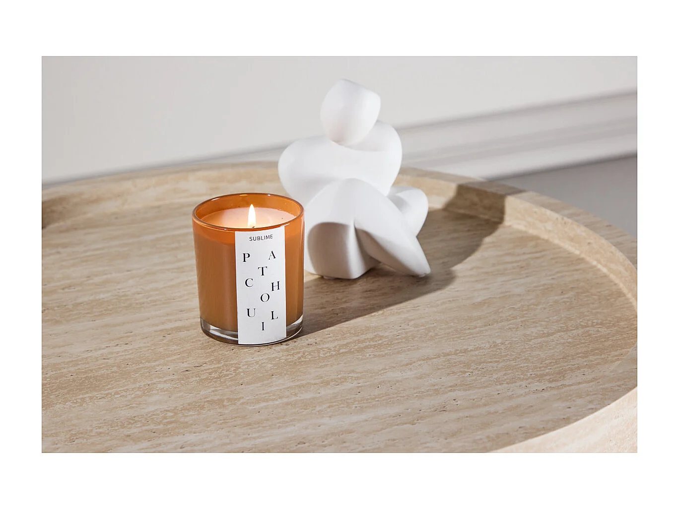 Table Basse Effet Travertin "Krille" 60cm Beige