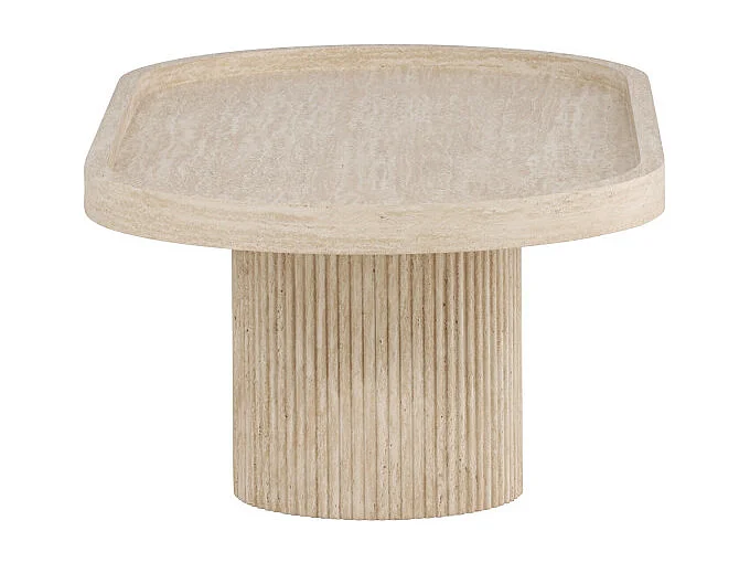 Table Basse Effet Travertin "Krille" 120cm Beige