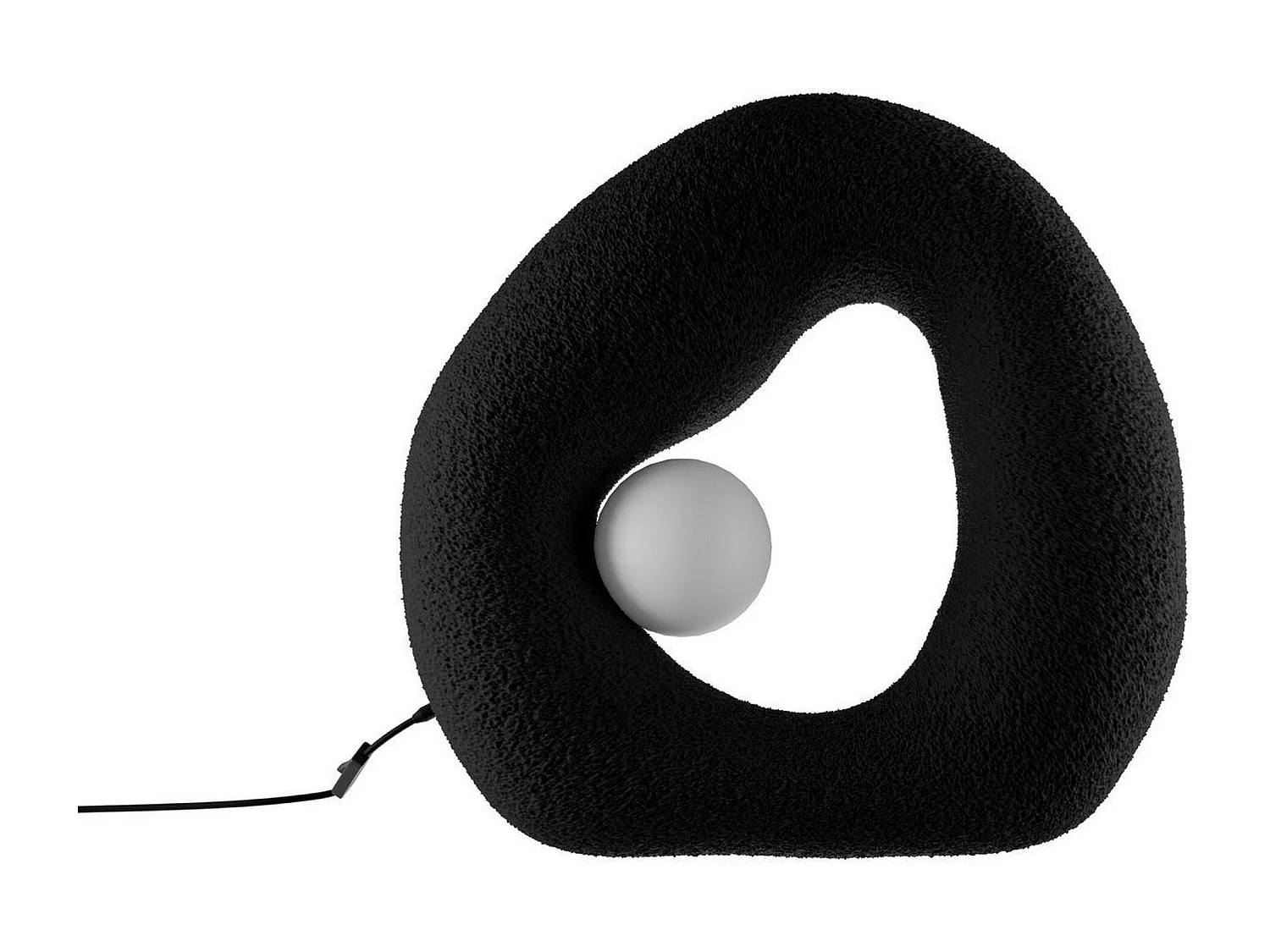 Lampe design noire forme ronde organique 38 cm NOXIS