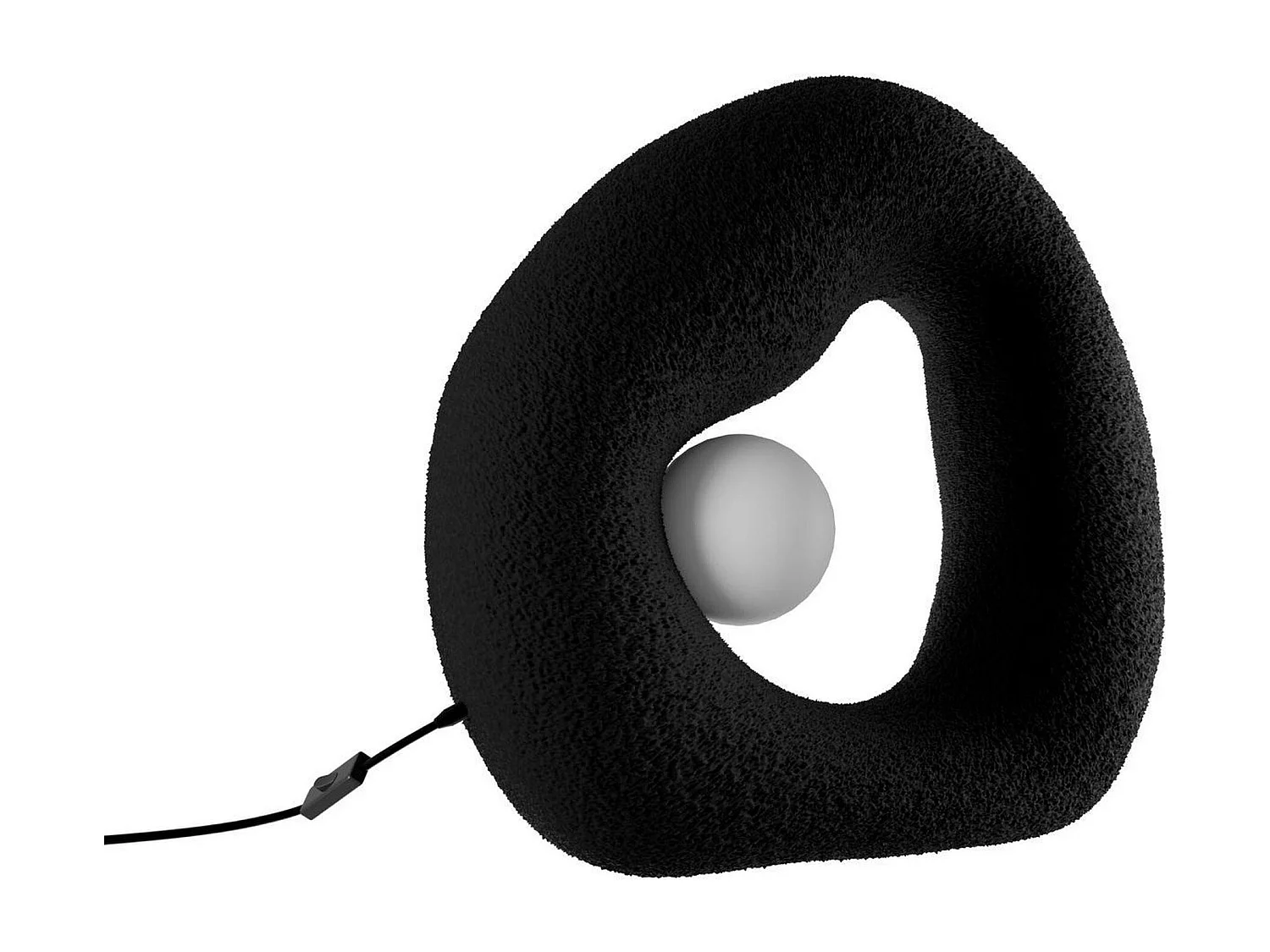 Lampe design noire forme ronde organique 38 cm NOXIS
