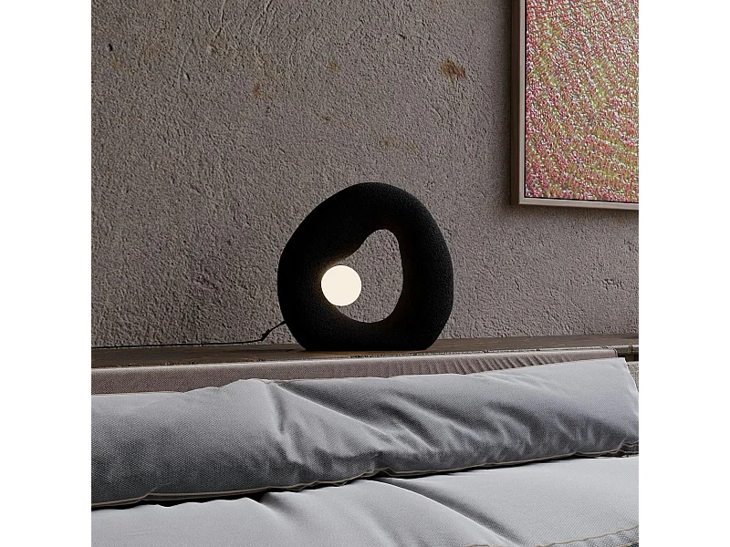 Lampe design noire forme ronde organique 38 cm NOXIS