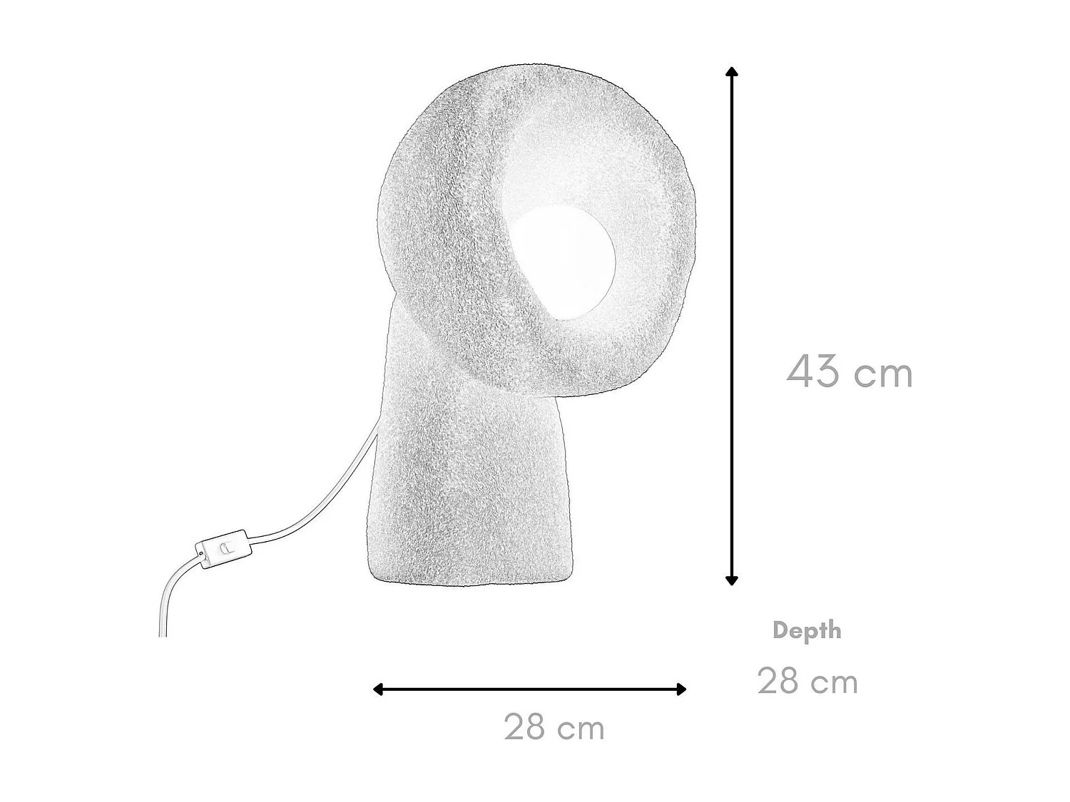 Lampe à poser design blanche, style wabi-sabi NOXIS