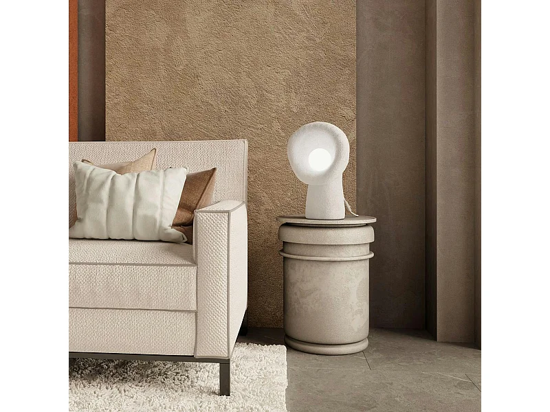 Lampe à poser design blanche, style wabi-sabi NOXIS