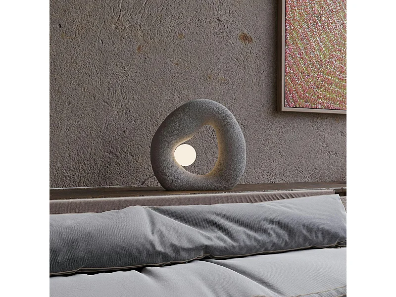 Lampe design grise forme ronde organique 38 cm NOXIS
