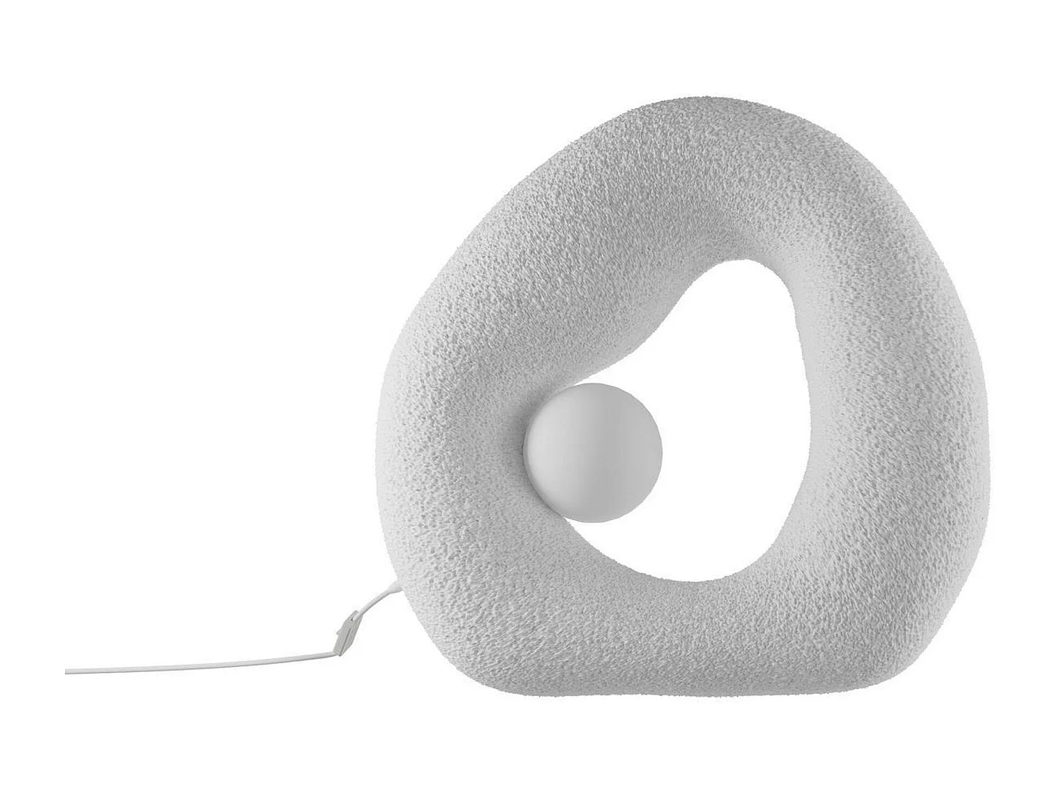 Lampe design blanche forme ronde organique 38 cm NOXIS