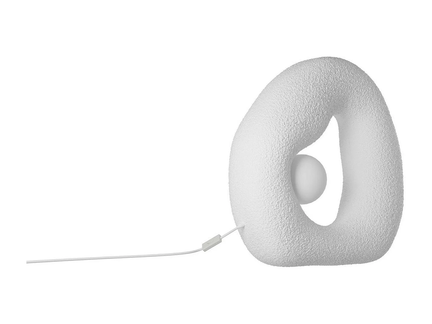 Lampe design blanche forme ronde organique 38 cm NOXIS