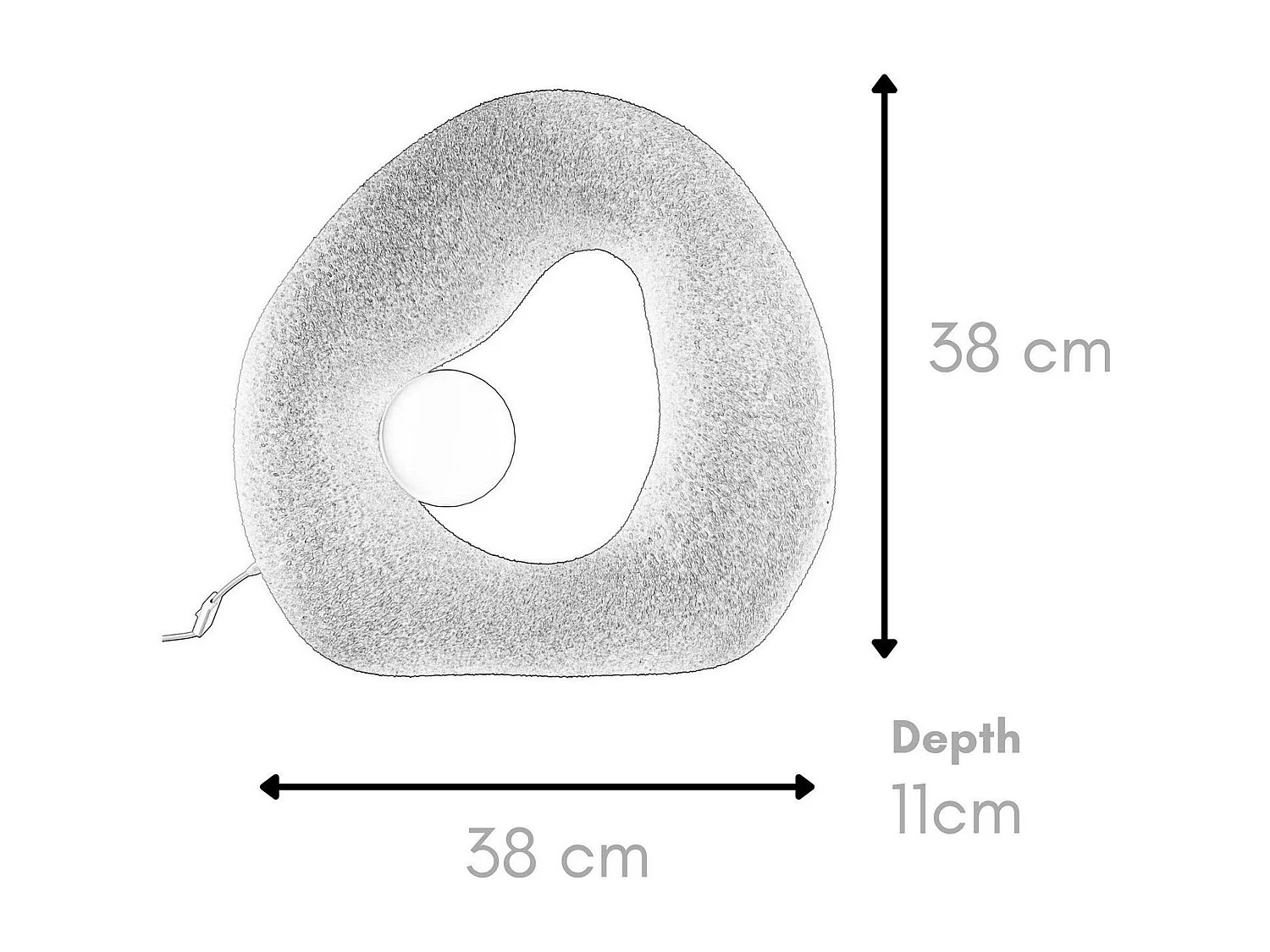 Lampe design blanche forme ronde organique 38 cm NOXIS