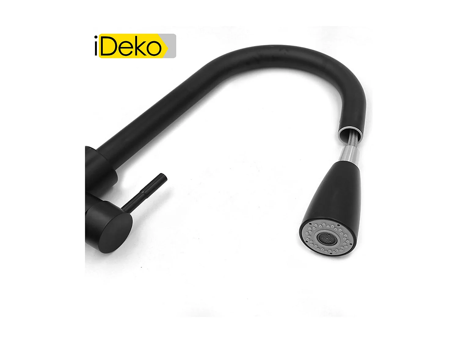 Robinet de cuisine multifonction noir moderne à 2 jets gamme standard