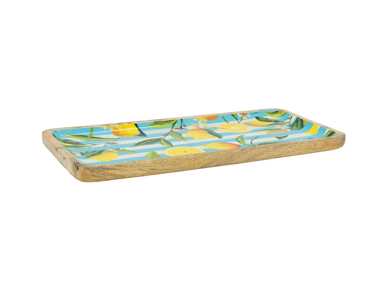 Plateau en Bois de Manguier et Résine Décor Citron | Aubry Gaspard
