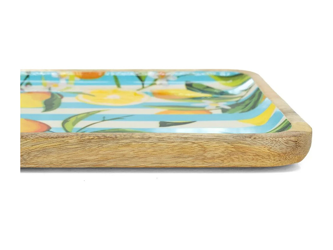 Plateau en Bois de Manguier et Résine Décor Citron | Aubry Gaspard