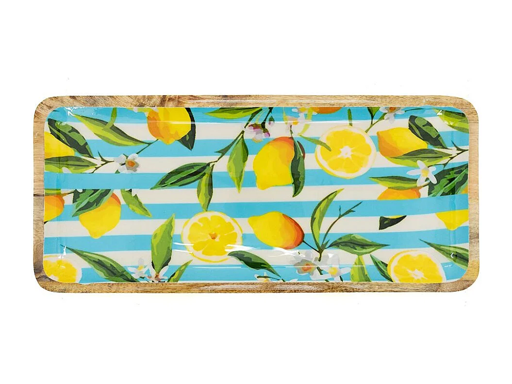 Plateau en Bois de Manguier et Résine Décor Citron | Aubry Gaspard