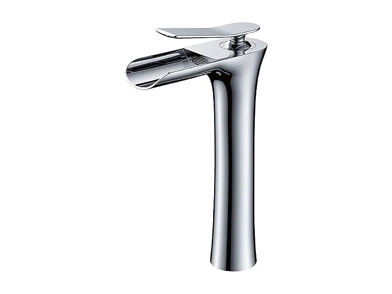 Robinet salle de bain Robinet de lavabo haut design moderne bec cascade, chrome IDK3127,avec flexibles