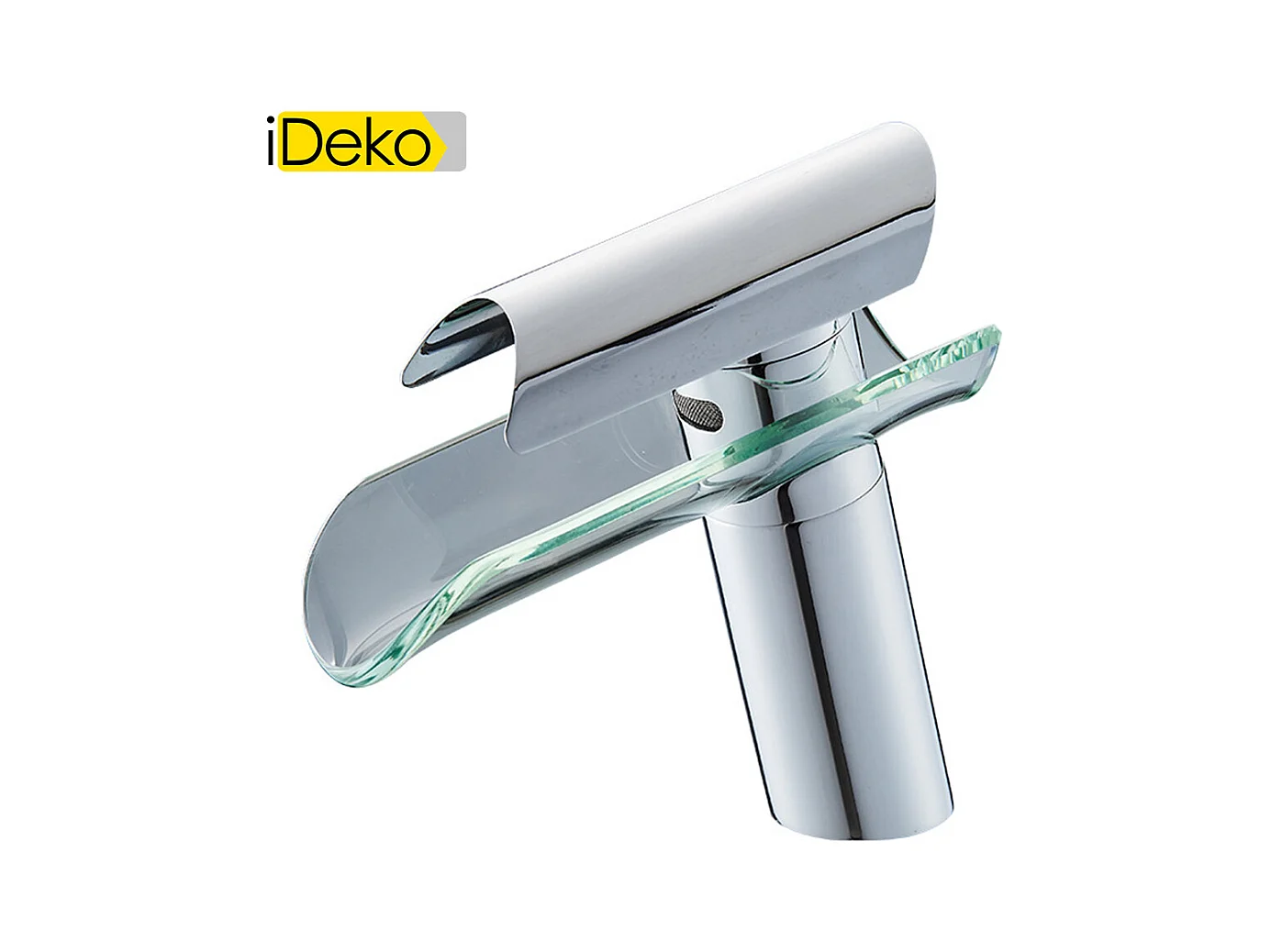 Robinet de salle de bain cascade Crystal, mitigeur de lavabo avec flexible