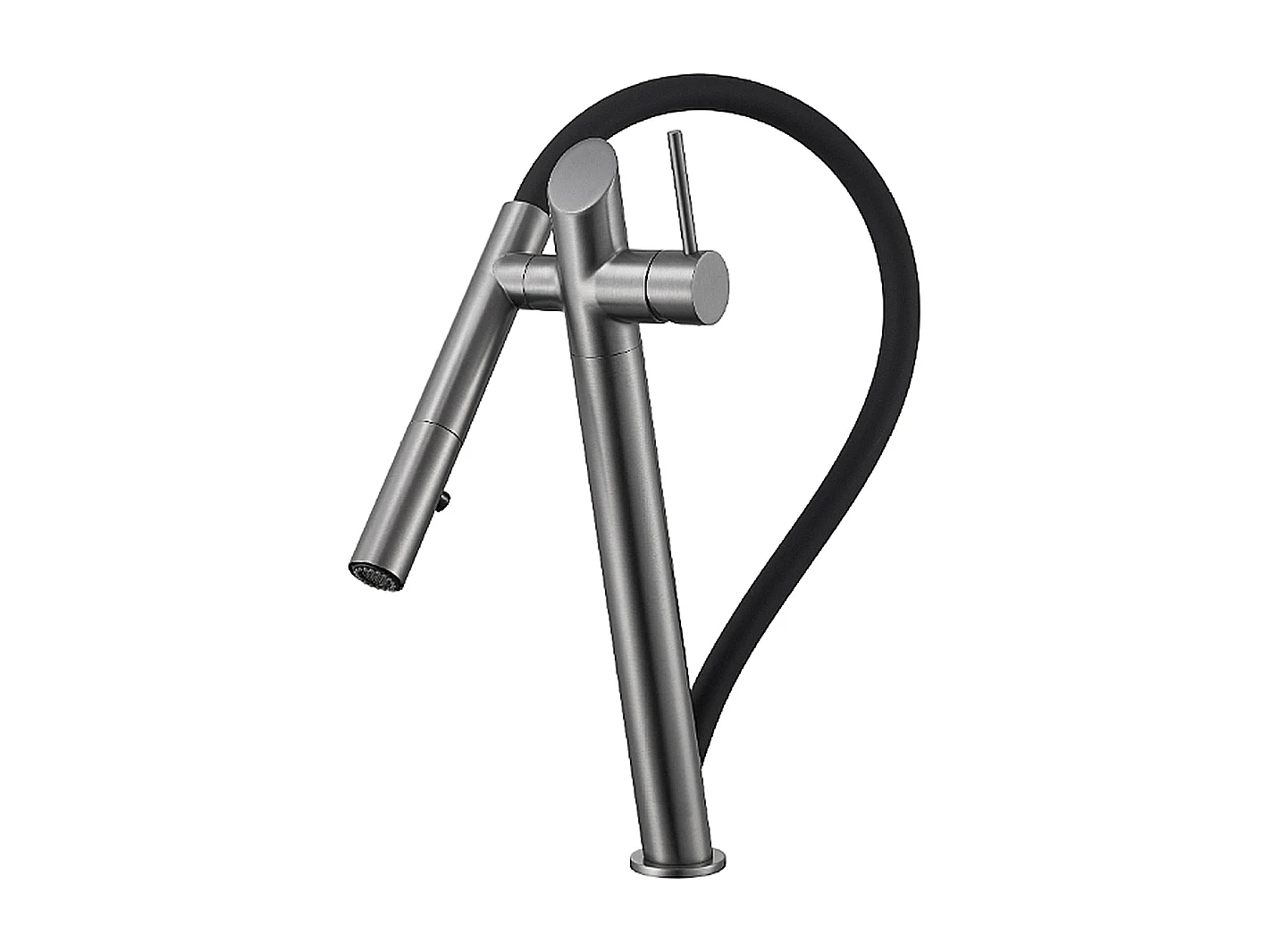 Robinet de cuisine de luxe en laiton Robinet d'évier de haut gamme Collection Style Moderne Avenir Gris noir