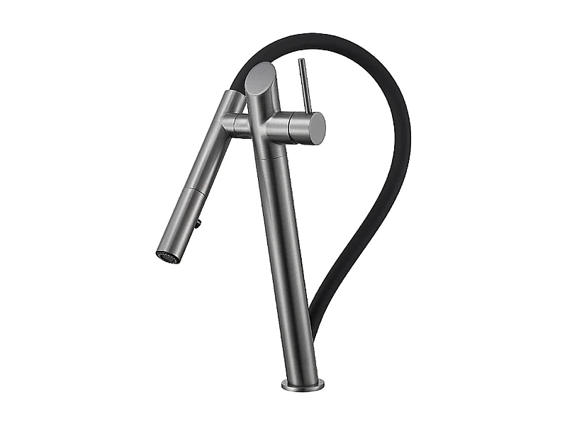 Robinet de cuisine de luxe en laiton Robinet d'évier de haut gamme Collection Style Moderne Avenir Gris noir