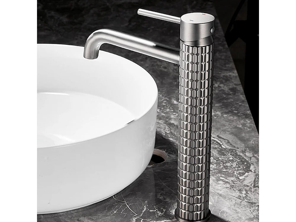 Robinet de salle de bain robinet lavabo antique à poignée unique gris noir