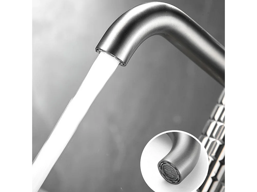 Robinet de salle de bain robinet lavabo antique à poignée unique gris noir