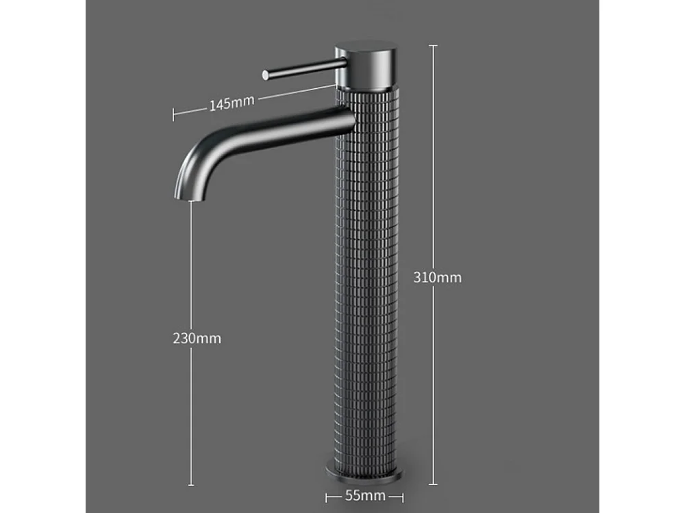 Robinet de salle de bain robinet lavabo antique à poignée unique gris noir