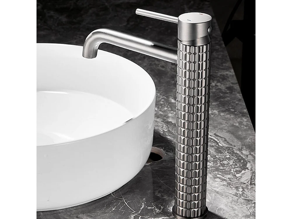 Robinet de salle de bain robinet lavabo antique à poignée unique gris noir